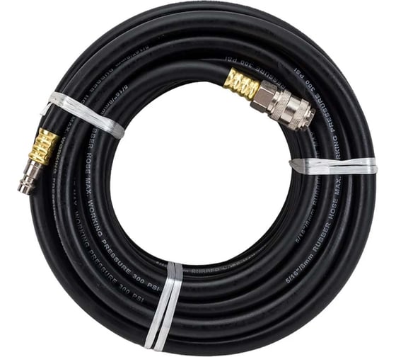 Шланг резиновый PI TOOLS с быстроразъёмными соединениями 17x10 - 15м 1420