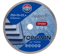 Диск алмазный отрезной сплошной по камню и керамике TORGWIN 350x25.4/10x2.8мм Сold Press PRO T1639520