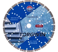 Диск алмазный отрезной сегментный Турбо по ж/б и камню TORGWIN 300х25,4/10х3.4мм Сold Press PRO T1518585