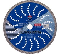 Диск алмазный отрезной TORGWIN сплошной Турбо по железобетону и камню 230x22.2/10x2.8 мм Сold press Professional T1138674