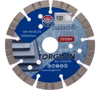 Диск алмазный отрезной TORGWIN сегментный Турбо по железобетону и камню 125x22.2/10x2.2 мм Сold press Professional T1550190