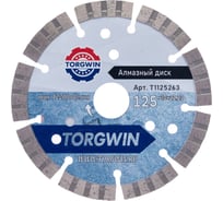 Диск алмазный отрезной TORGWIN сегмент по железобетону и камню 125x22.2/10x2.2 мм Сold press Standard T1125263