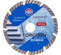 Диск алмазный отрезной TORGWIN сегмент турбо глубокорез по стройматериалам 125x22.2/8x2.2 мм Сold Press PRO T1996538