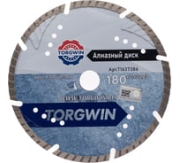 Диск алмазный отрезной TORGWIN сегмент турбо глубокорез по стройматериалам 180x22.2/8x2.6 мм Сold press Standard T1637386