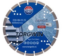 Диск алмазный отрезной TORGWIN сегментный по железобетону и камню 230x22.2/10x2.8 мм Сold press Professional T1472861