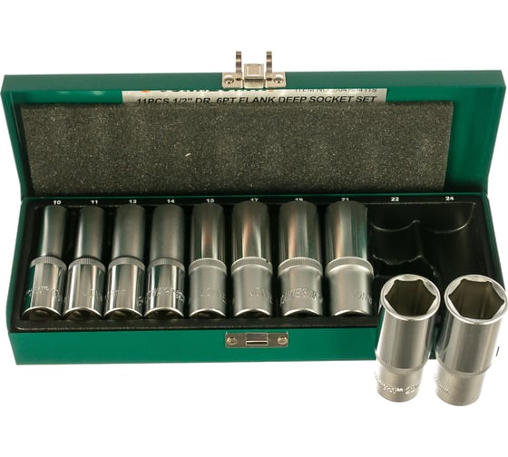 Комплект глубоких торцевых головок 1/2"DR 10-24 мм Jonnesway S04HD411S