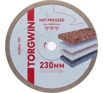 Диск алмазный отрезной TORGWIN сплошной по керамике ультратонкий 230x22.2/10x1.6 мм Hot press Professional T1305178