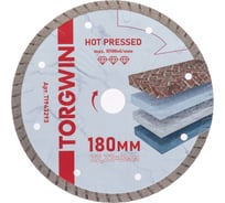 Диск алмазный отрезной TORGWIN турбо глубокорез по железобетону и камню 180x22.2/8x2.2 мм Hot press Professional T1943293