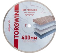 Диск алмазный отрезной TORGWIN сплошной по керамике ультратонкий 400x25.4/10x2.2 мм Hot press Professional T1775809