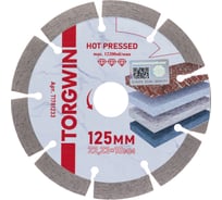 Диск алмазный TORGWIN отрезной сегментный по камню и керамике 125x22.2/10x2.0мм. Hot press Professional T1781233