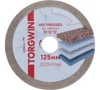 Диск алмазный TORGWIN отрезной сплошной по керамике 125х22.2/10х1.2мм. Hot press Professional T1195819