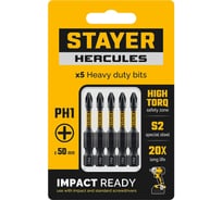 Торсионные биты Stayer PH1, 50 мм, 5 шт HERCULES 26231-1-50-5