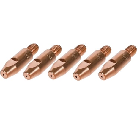 Наконечник токопроводящий 5 шт (Cu-E; М6х28; d=0.8 мм) для горелок MIG/MAG ЭНАРГИТ M6X28X0.8-5