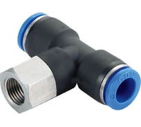 Фитинг Т-образный 12 мм с внутренней металлической резьбой G1/4" CDC Pneumatics PTF 12G02