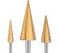 Сверла по металлу ступенчатые HSS-TiN, 4-12, 4-20, 4-32 мм VERTO 60H820