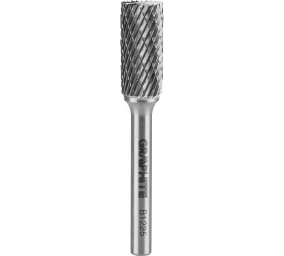 Фреза по металлу твердосплавная цилиндр B 12x25 мм, хвостовик 6x45 мм GRAPHITE 55H358