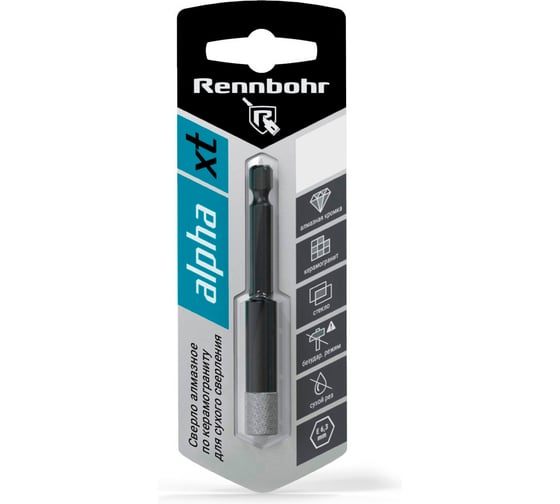 Сверло алмазное по керамограниту Rennbohr Alpha XT хв. E6.3, 6 мм, сухой рез 776106