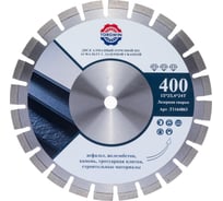 Диск алмазный TORGWIN отрезной сегмент асфальт и железобетон Серия TG Pro-laser 400х25.4/15х3.6мм. Professional Industrial T1164863