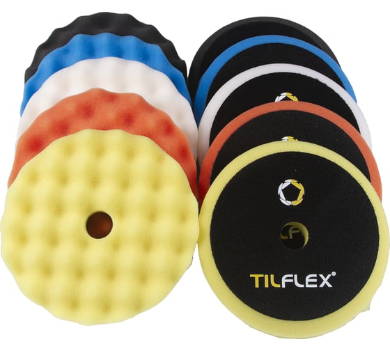 Круг полировочный TILFLEX с отверстием, волнистый 150 мм голубой средний мягкости толщина 25 мм TL73