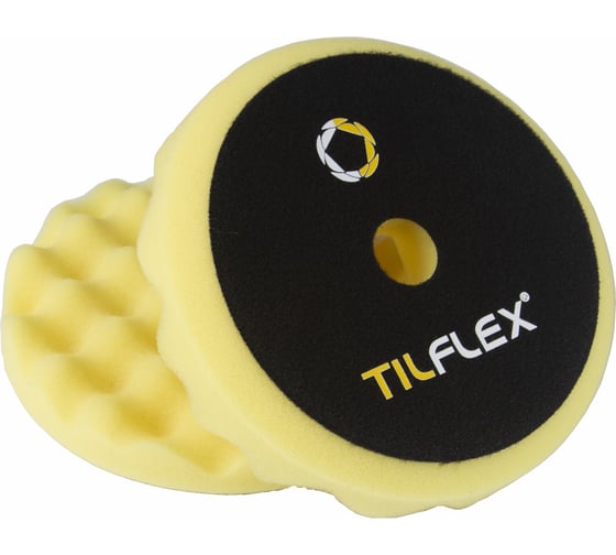 Круг полировочный TILFLEX с отверстием, волнистый 150 мм желтый средней жесткости толщина 25 мм TL72
