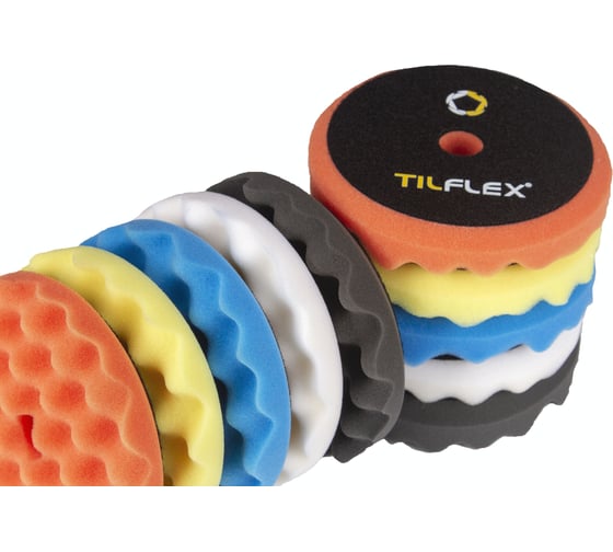 Круг полировочный TILFLEX с отверстием, волнистый 150 мм оранжевый жесткий толщина 25 мм TL71