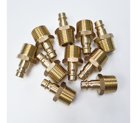 Штуцер быстроразъёмный латунный БРС НР 1/2", 10 шт Профитт 9276416