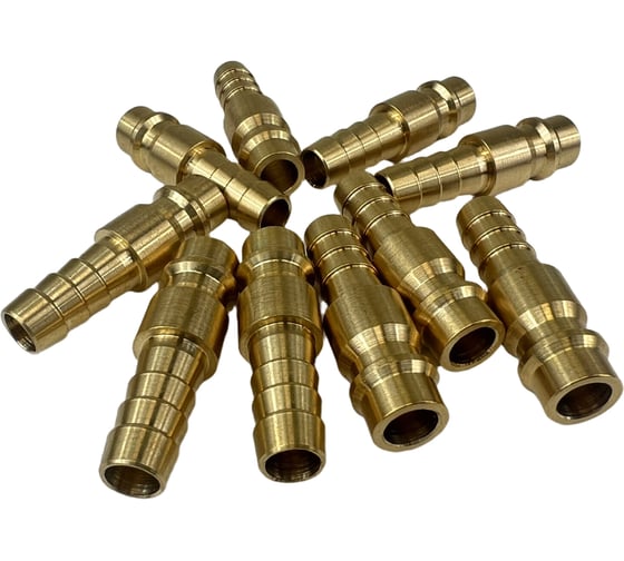 Штуцер быстроразъёмный латунный БРС с выходом под шланг 8 мм, 10 шт Профитт 9277772