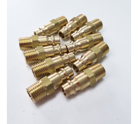 Штуцер быстроразъёмный латунный БРС НР 1/4", 10 шт Профитт 9276379 1