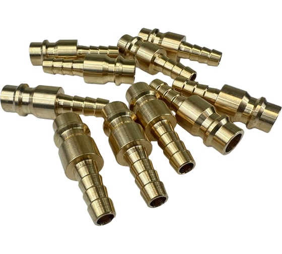 Штуцер быстроразъёмный латунный БРС с выходом под шланг 6 мм, 10 шт Профитт 9277758