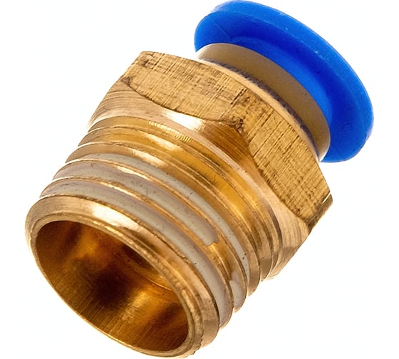 Фитинг цанговый прямой металлический 6 мм, M1/4" Pegas pneumatic 5201