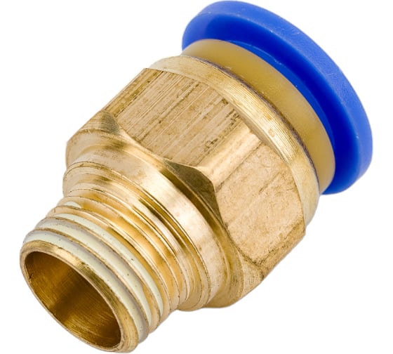 Фитинг цанговый прямой металлический 12 мм, M1/4" Pegas pneumatic 5206