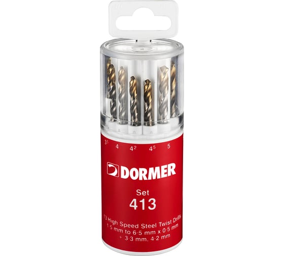 Набор спиральных сверл 13 шт, 1.5-6.5 мм Dormer A094413