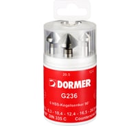 Набор зенковок 6 шт, 90 градусов, HSS, 6.3, 8.3, 10.4, 12.4, 16.5, 20.5 мм Dormer G2364