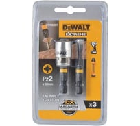 Биты DEWALT DT70535T, FLEXTORQ PZ2 50 мм, c магнитным держателем MAGNETIC SCREW LOCK DT70535T-QZ