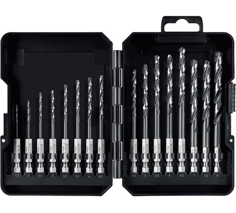 Набор сверл по металлу для винтовертов и шуруповертов STAYER Impact Ready НЕХ-1/4, 16 шт 29603-H16