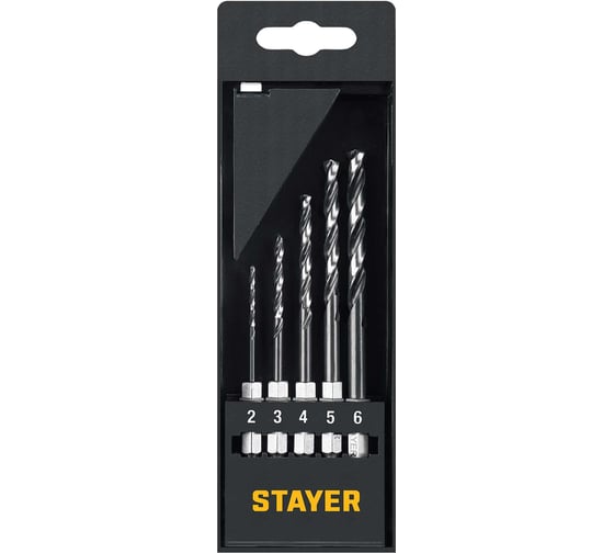 Набор сверл по металлу для винтовертов и шуруповертов STAYER Impact Ready НЕХ-1/4, 5 шт 29603-H5