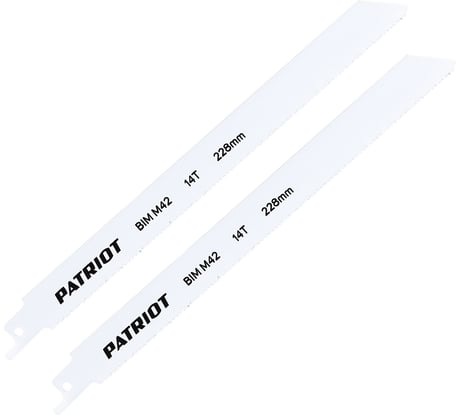 Полотно пильное по металлу (2 шт; 228х19х0.92 мм; 14TPI) для сабельной пилы PATRIOT 814010512