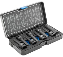 Торцевые головки, ударные HOEGERT TECHNIK Hex, 8 шт.: H6, H7, H8, H10, H12, H14, H17, H19, HT6R004