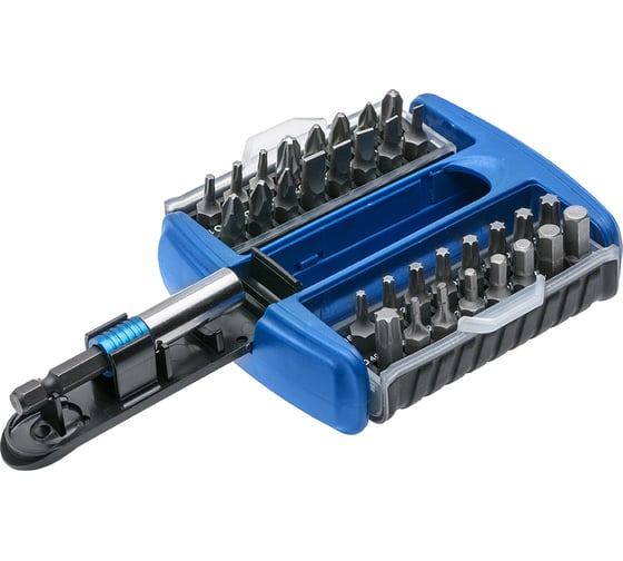 Набор бит с битодержателем 1/4, SL, PH, PZ, HEX, Torx, 33 шт. HOEGERT TECHNIK HT1S402