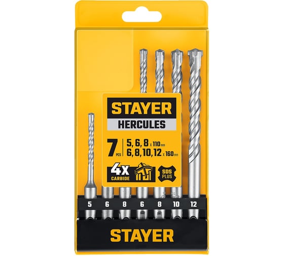 Набор буров SDS-plus STAYER Hercules-4Х 7шт 29290-H7
