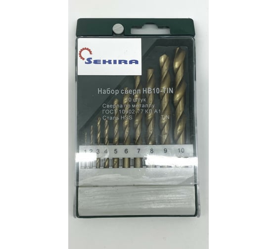 Набор сверл НС-11 (10 шт; 1-10 мм; А1; TiN) Sekira 00-00008622