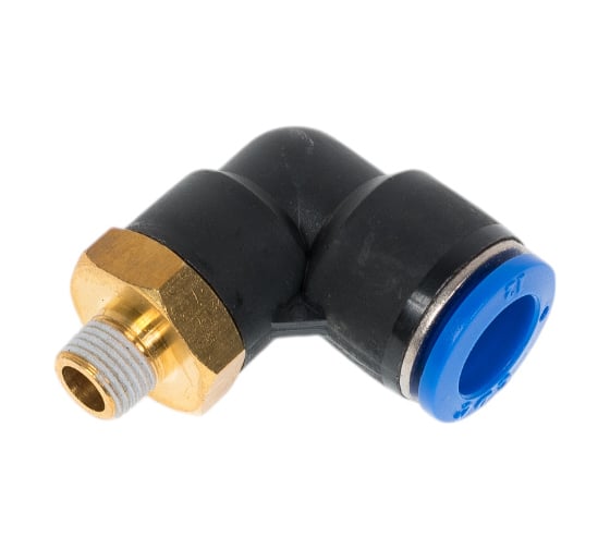 Фитинг L-образный 12 мм с наружной металлической резьбой R1/8" CDC Pneumatics PL 1201