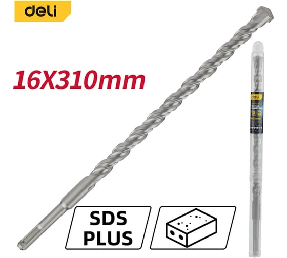 Бур по бетону SDS Plus 16x310мм DH-Y16310 DELI 192955