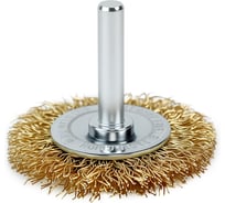 Щетка дисковая прямая для дрели Deli 50мм DH-GSS050-E4 латунированная, толщина проволоки 0.3мм, хвостовик 6мм, макс. 4500 об/мин 170551