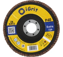 Лепестковый круг iGrit Extra КЛТ2 125x22.23мм Р40 ZR упаковка 10 шт 0 1028125040