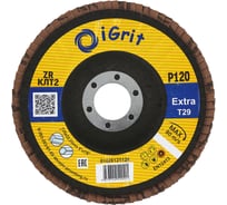 Лепестковый круг iGrit Extra КЛТ2 125x22.23мм Р120 ZR упаковка 10 шт 0 1028125120