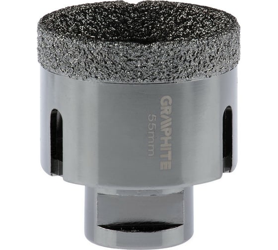 Коронка алмазная вакуумная пайка 55 мм, M14 GRAPHITE 55H313 1