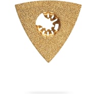 Полотно треугольное зачистное с твердосплавной крошкой Зубр CARBIDE ВК8 Р60, 80 мм, клей, краска, раствор, кирпич, пенобетон 15583-P60