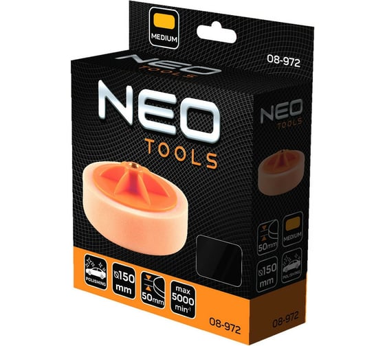 Диск полировальный 150x50 мм, средней жесткости, M14 NEO Tools 08-972