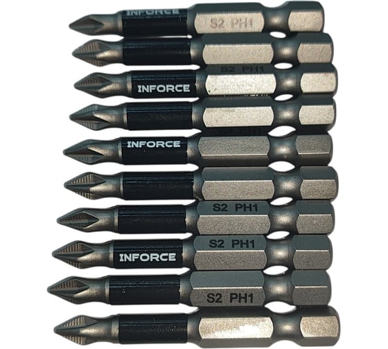 Биты, PH1, 50 мм, 10 шт Inforce 11-01-381 1